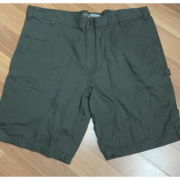 Carhatt Relaxed Fit Mens Cargo Carpenter Shorts Green Rugged Flex Work 42x11 - Picture 4 of 12
